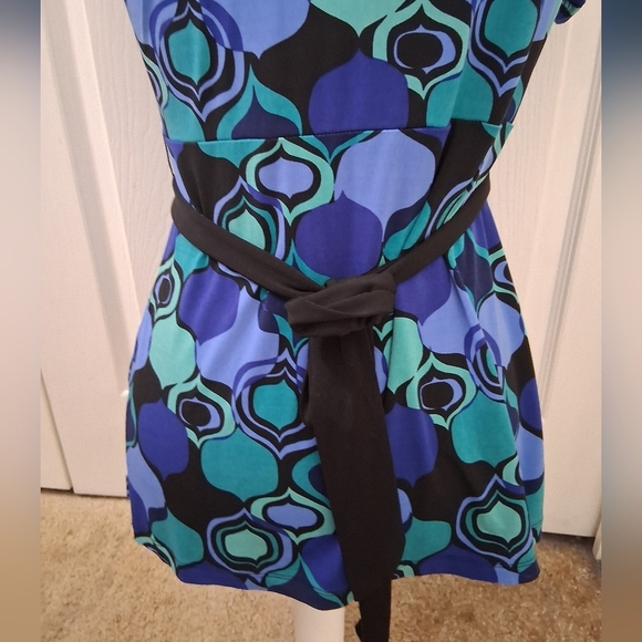 Apt. 9 Multicolor Tunic With A V Neck & Cap Sleeves Size PMI - Picture 12 of 13